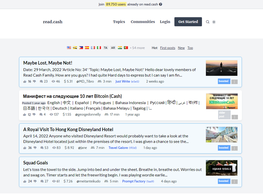Read Cash аналог Яндекс Дзен с оплатой в крипте